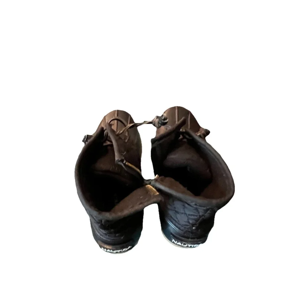 Nautica Dorsay Womens 7 Black Quilted Duck Boots Rain Snow Ankle Booties EUC - Picture 5 of 9